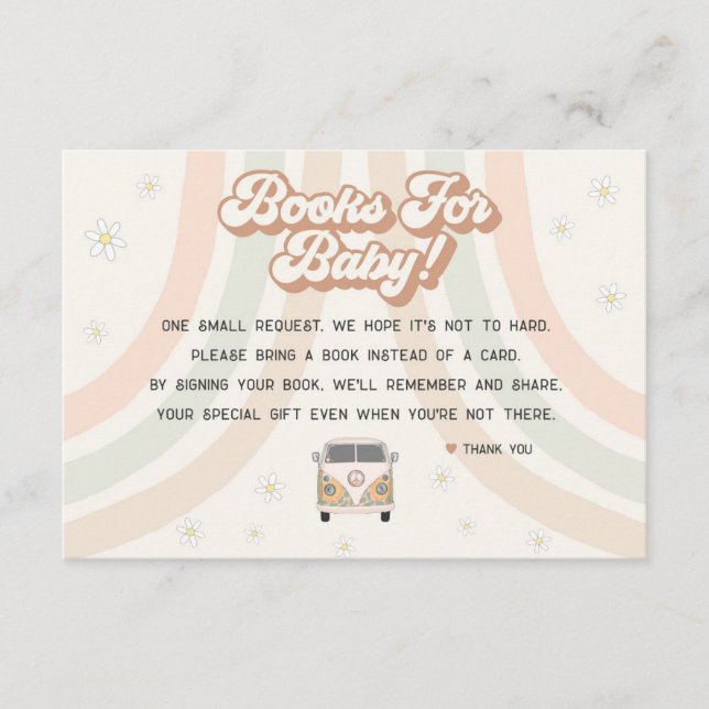 Groovy Retro 70er Bücher für die Einladung von Bab (Vorderseite)