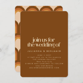 Groovy Retro 70er Design Brown Einzigartiger Spaß Einladung