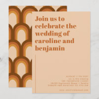 Groovy Retro 70er Design Brown Terracotta Wedding