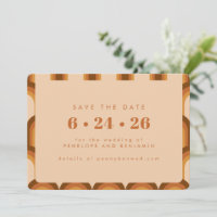 Groovy Retro 70er Design in Braun und Tan Wedding