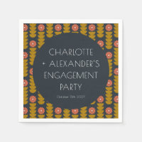 Groovy Retro 70er Floral Trendy Engagement Party