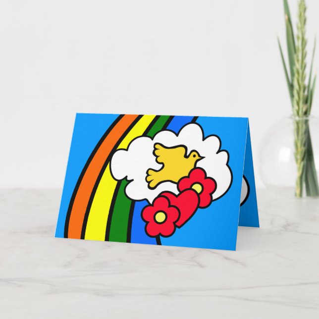 Groovy Retro 70er Geburtstagskarte Karte (Vorderseite)