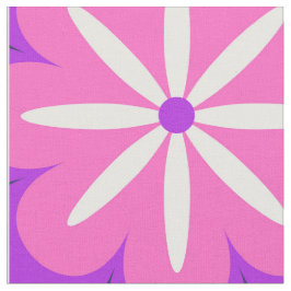 Groovy Retro 70er Lila rosa Blume Muster Stoff