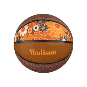 Groovy Retro 70er Personalisiert für Sie Floral Mini Basketball