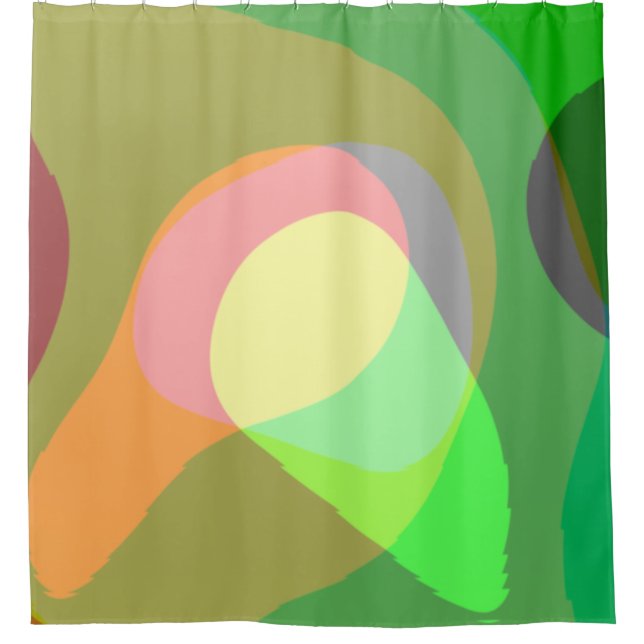 Groovy Retro Abstrakt Art 710 Duschvorhang (Vorderseite)