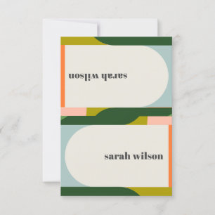 Groovy Retro Arch Abstrakt Wedding Zelt Name Tag Einladung