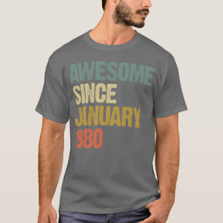 Groovy Retro Awesome Seit Januar 1980 Freund T-Shirt