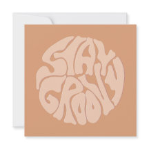 Groovy Retro Beige Flachkarte bleibe