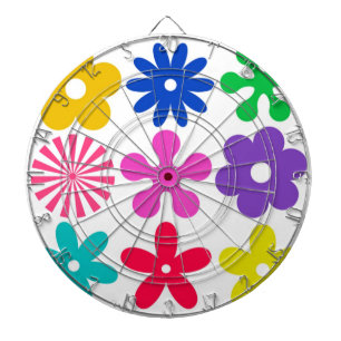 GROOVY RETRO-BLUME DARTSCHEIBE