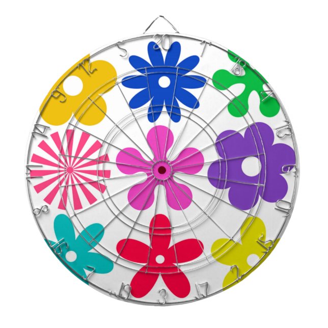 GROOVY RETRO-BLUME DARTSCHEIBE (vorne)