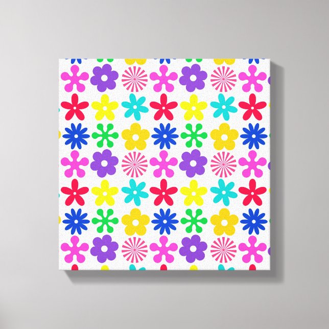 GROOVY RETRO-BLUME LEINWANDDRUCK (Vorderseite)
