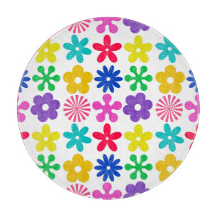 GROOVY RETRO BLUMEN SCHNEIDEBRETT