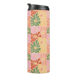 Groovy Retro-Blumen Thermosbecher