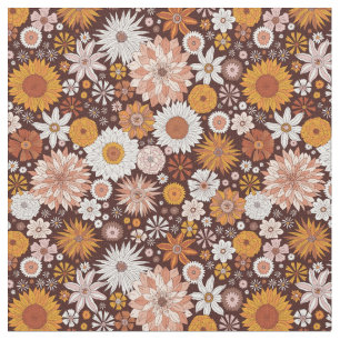 Groovy Retro Blumengartenmuster Stoff