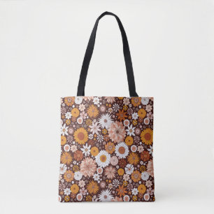 Groovy Retro Blumengartenmuster Tasche