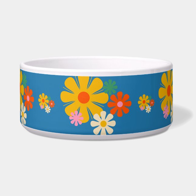 Groovy Retro Blumenmuster Napf (Vorderseite)