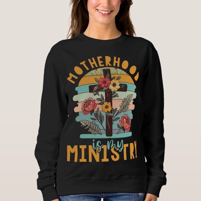 Groovy Retro Blumenmütterschaft ist mein Ministeri Sweatshirt (Vorderseite)