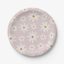 Groovy Retro Blush Pink Daisy Pappteller