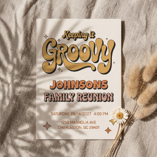 Groovy Retro Boho Familientreffen Einladung
