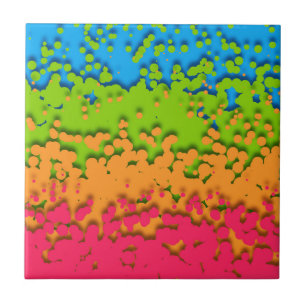 Groovy Retro Bubbly Trippy Funky Panromantic Prix Fliese