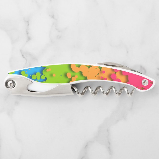 Groovy Retro Bubbly Trippy Funky Panromantic Prix Kellnermesser (Vorderseite)