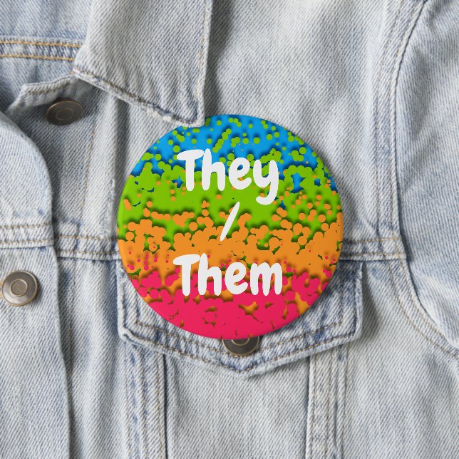 Groovy Retro Bubbly Trippy Funky Panromantischer S Button (Beispiel)