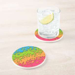 Groovy Retro Bubbly Trippy Funky Panromantischer S Getränkeuntersetzer