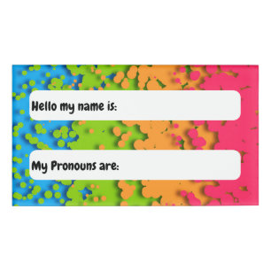 Groovy Retro Bubbly Trippy Funky Panromantischer S Namenschild