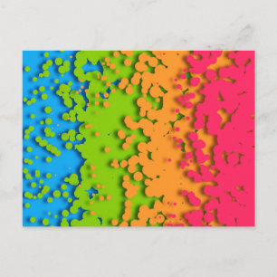 Groovy Retro Bubbly Trippy Funky Panromantischer S Postkarte