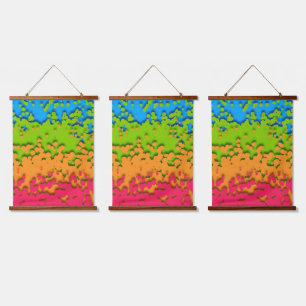 Groovy Retro Bubbly Trippy Funky Panromantischer S Wandteppich Mit Holzrahmen