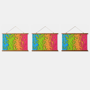 Groovy Retro Bubbly Trippy Funky Panromantischer S Wandteppich Mit Holzrahmen