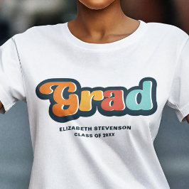Groovy Retro bunt Graduate typografie T-Shirt