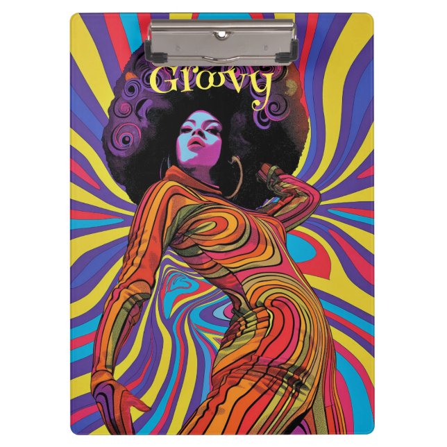 Groovy Retro Clipboard Klemmbrett (Vorderseite)
