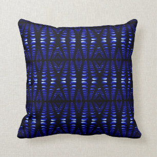 Groovy Retro Cobalt Blue Lava Bubbles Kissen