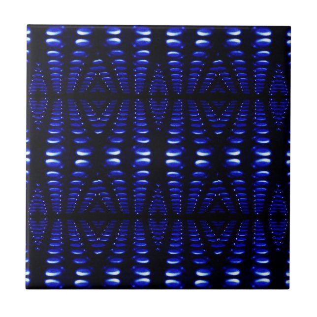 Groovy Retro Cobalt Blue Lava Bubbles Tile Fliese (Vorderseite)