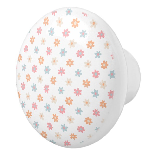 Groovy Retro Daisy Blume Boho Floral Keramikknauf (Rechts)