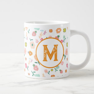 Groovy Retro Daisy Blume Pattern Boho Floral Jumbo-Tasse