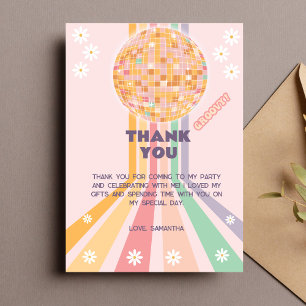 Groovy Retro Daisy Disco Dankeskarte