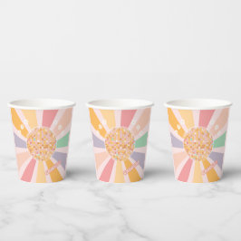 Groovy Retro Daisy Disco Pappbecher
