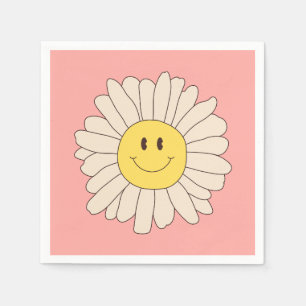 Groovy Retro Daisy Pink Serviette