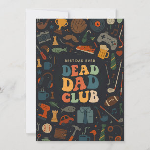 Groovy Retro Dead Vater Club Funny Vathers Day Ges Einladung