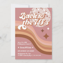 Groovy Retro der 70er Jahre jedes Alter rosa Disco Einladung