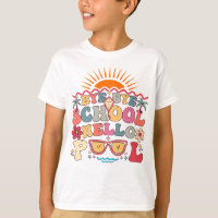 Groovy Retro Design Bye Bye School Hallo Pool Cool