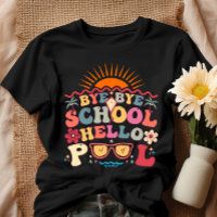 Groovy Retro Design Bye Bye School Hallo Pool Cool