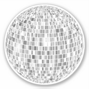Groovy Retro Disco Ball Sticker - Cooler Silberstr