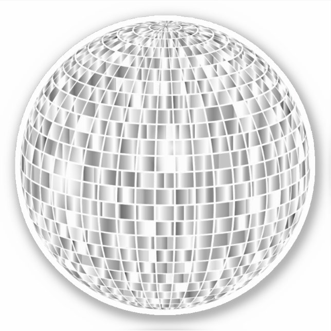 Groovy Retro Disco Ball Sticker - Cooler Silberstr (Vorderseite)
