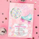 Groovy Retro Disco Floralwalze Skate Sweet 16 Einladung<br><div class="desc">Mit unserem Groovy Retro Disco Ball Floral Roller Skate Sweet 16 Pink Wirbel Geburtstagseinladung machen Sie Ihren Groove! Ein Party in der Rolldisco und der perfekte Weg, um in Ihr 16 . Geburtstag zu schlüpfen! Niedliche Retro-Illustration mit Minze aquamarin Roller Skate, 80er Diskoball, kleine Hippie-Blume und weiße Sterne mit Handschrift...</div>
