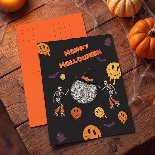 Groovy Retro Disco Frohes Halloween Grußkarte Postkarte