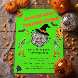 Groovy Retro-Disco-Halloween-Party-Einladung Einladung