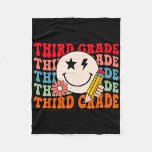 Groovy Retro dritte Klasse Zurück zur Schule Schül Fleecedecke